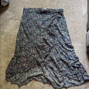 Floral Blue Maxi Skirt